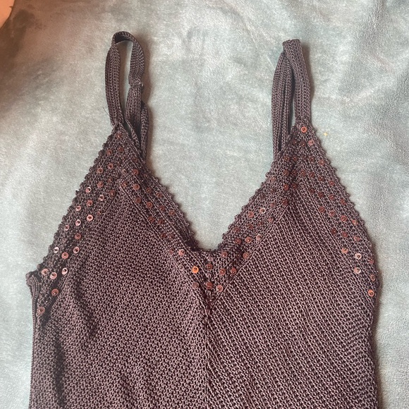 Thrifted crochet brown tank top! - Picture 2 of 2
